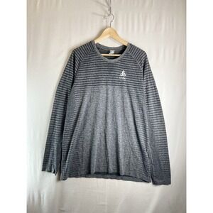 ODLO Men's Size XL Performance Light Long Sleeve Fitted Base Layer Top Gray
